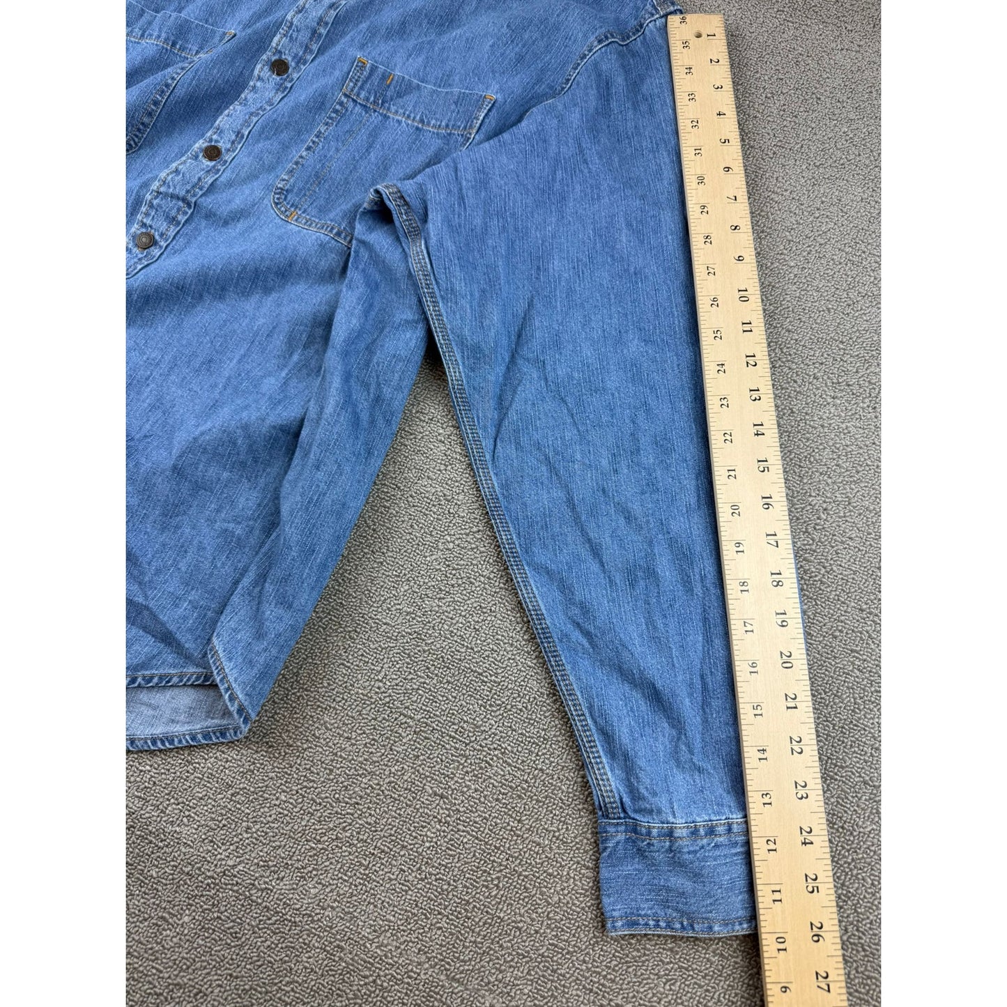 VTG Levi Strauss Signature Denim Shirt Men XL Long Sleeve Two Pocket Bangladesh