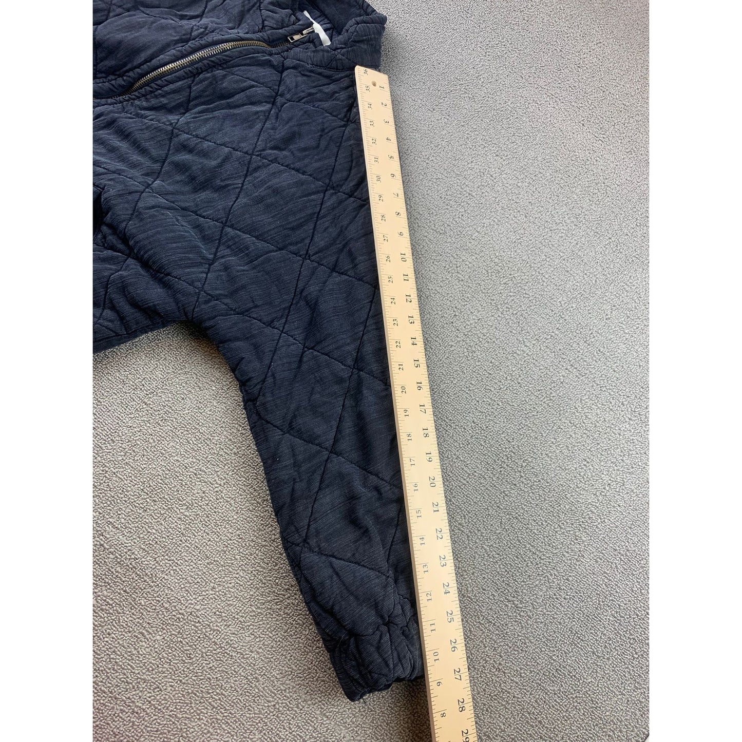 Vintage Havana Women M Dark Gray Washed Quilted Puffer Jacket Full Zip