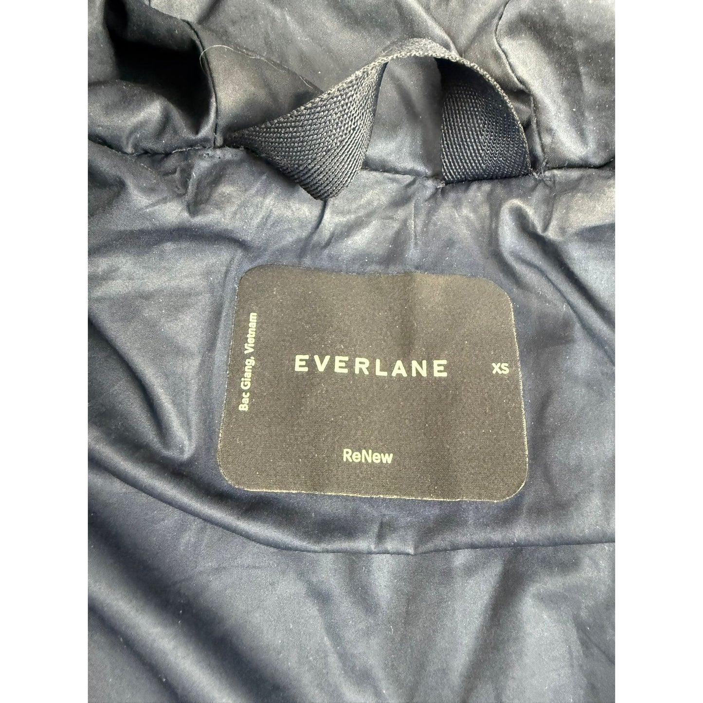 Everlane Women's XS Navy Blue ReNew Long Puffer Jacket