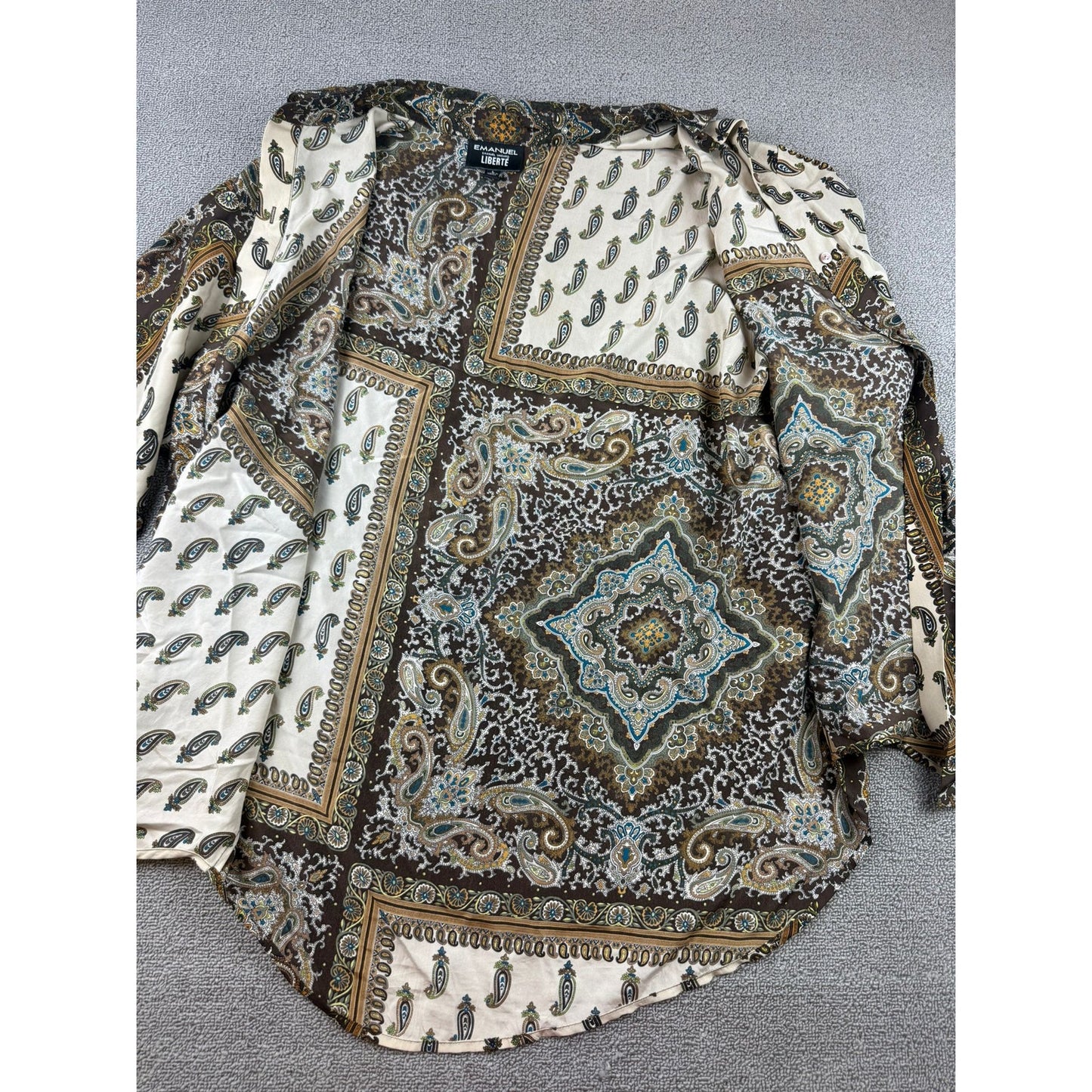 Y2K Emanuel Ungaro Liberté L Multicolor Paisley Pattern Button Down Shirt