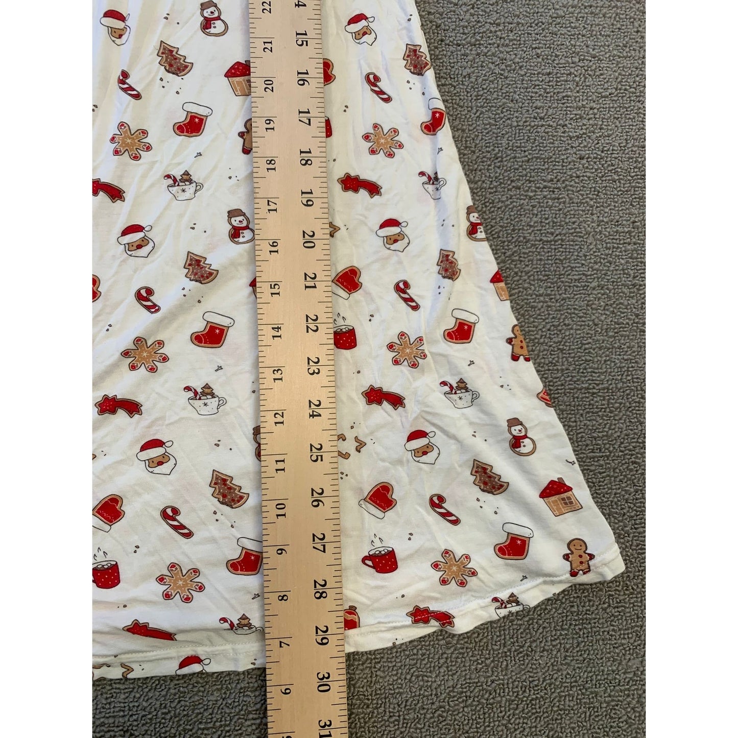 Bellabu Bear Girls 9/10Y White Christmas Gingerbread Nightgown Pajama Dress