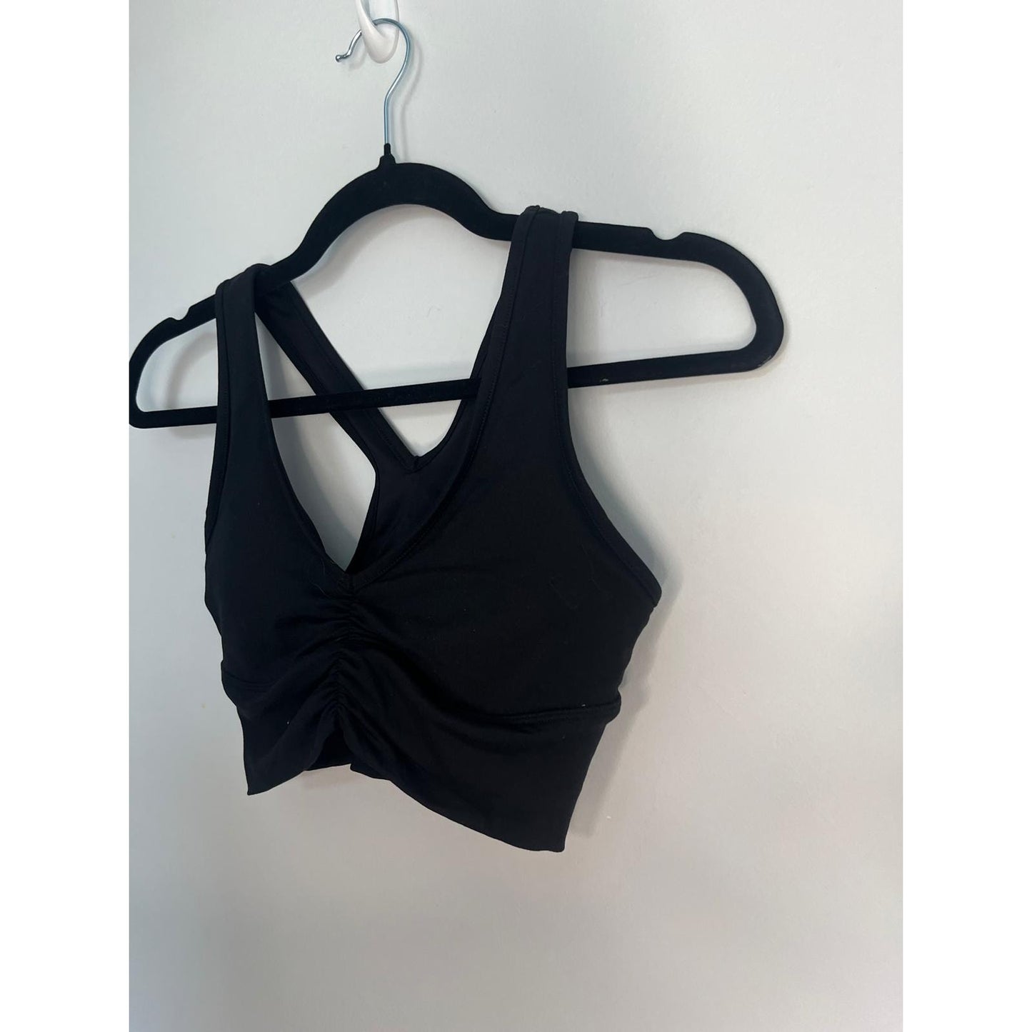 Alo Yoga Ruched Racerback Sports Bra Black XS Compression Stretch
