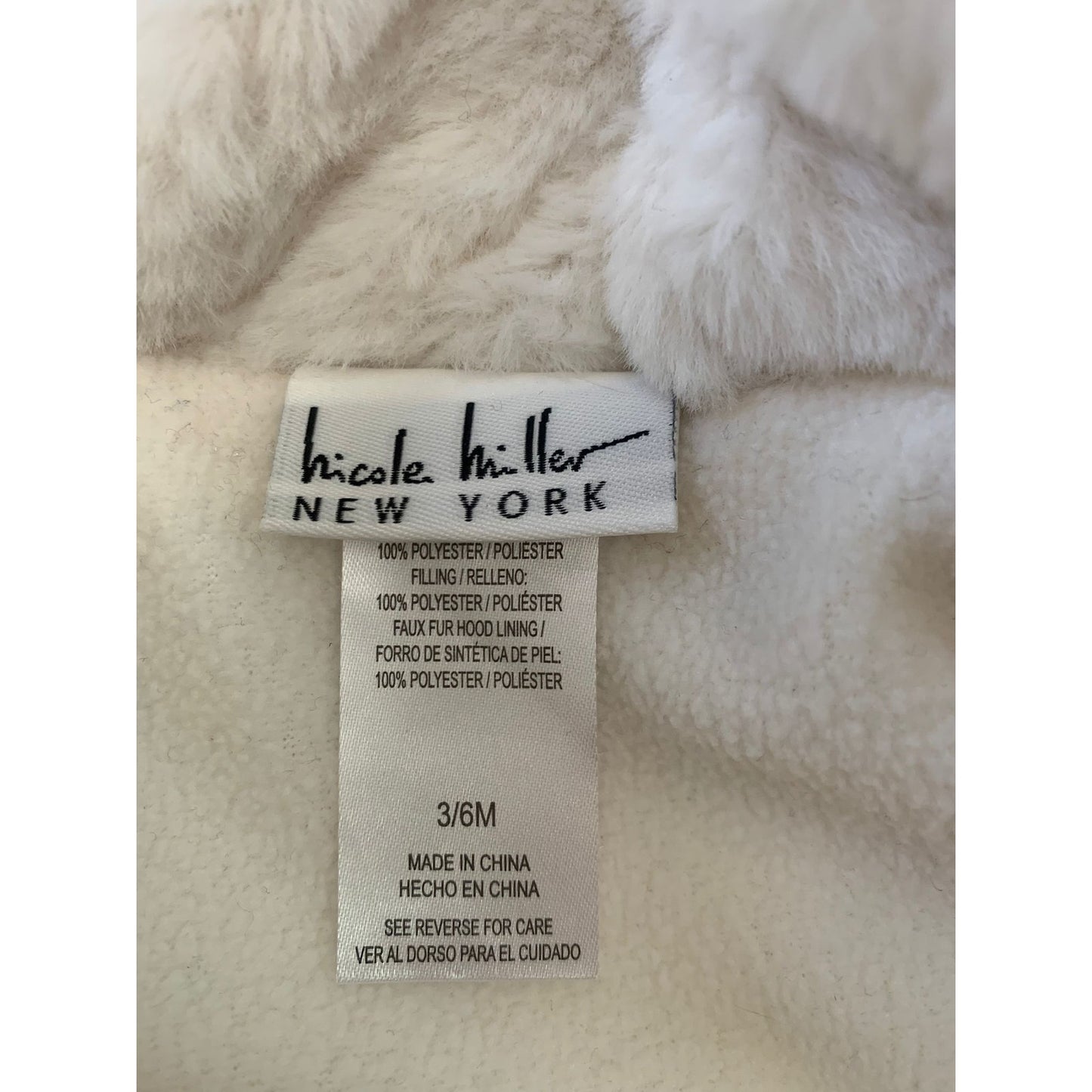Nicole Miller Baby 3/6M White Floral Ruffle Baby Snowsuit Bunting