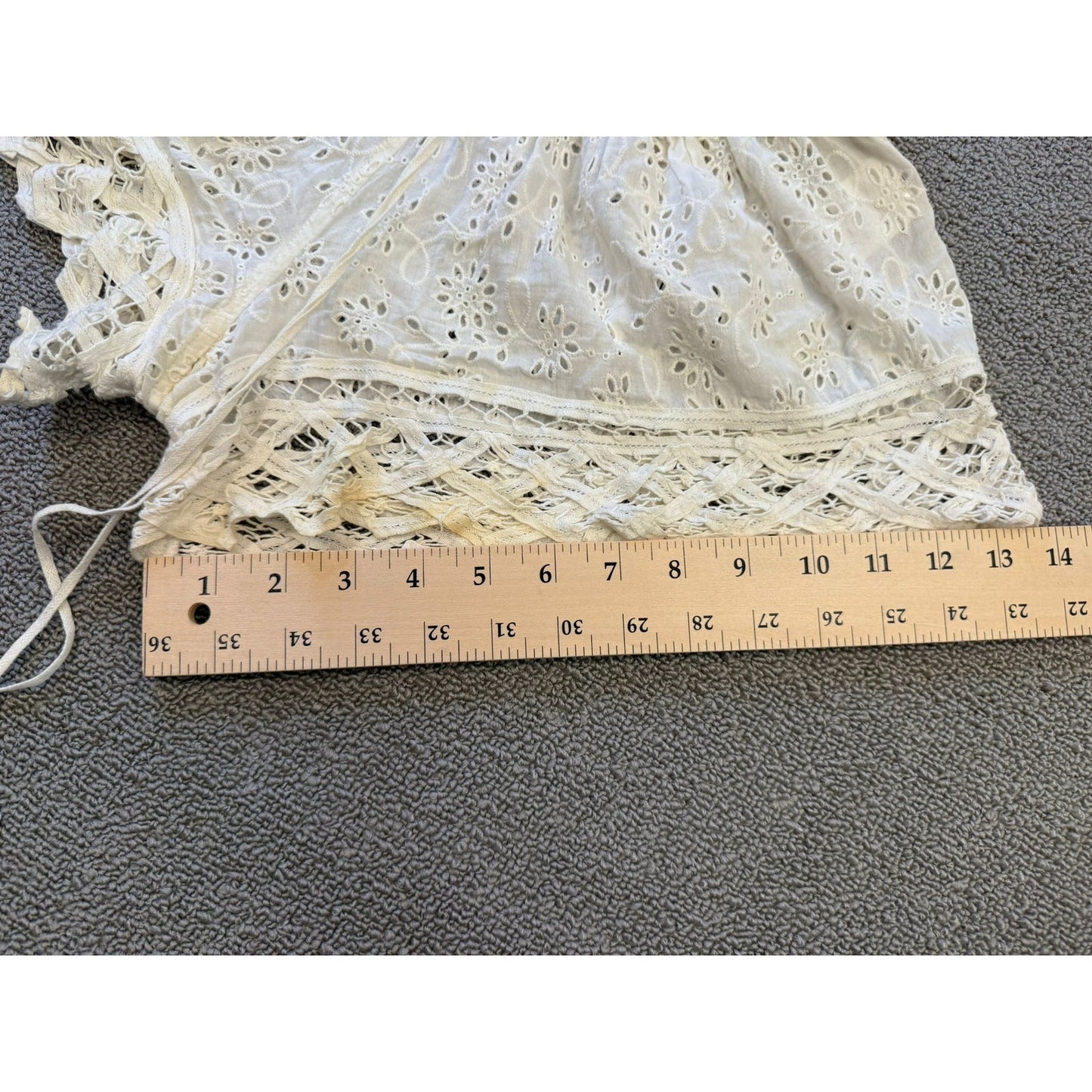Boho Crochet Lace Eyelet Shorts Women XS White Summer Beachwear