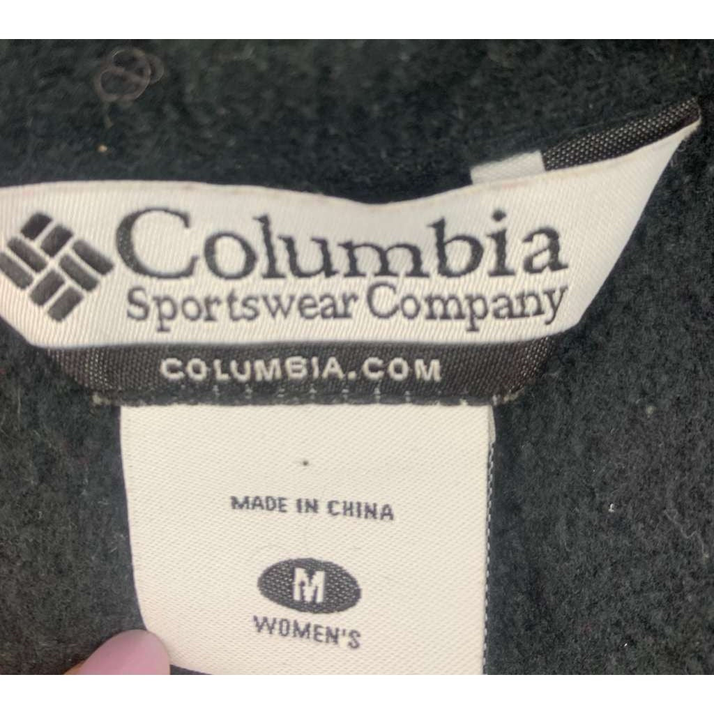 Columbia Women's Medium Black Fleece Vest Full Zip Pockets Hiking Outdoor Layer