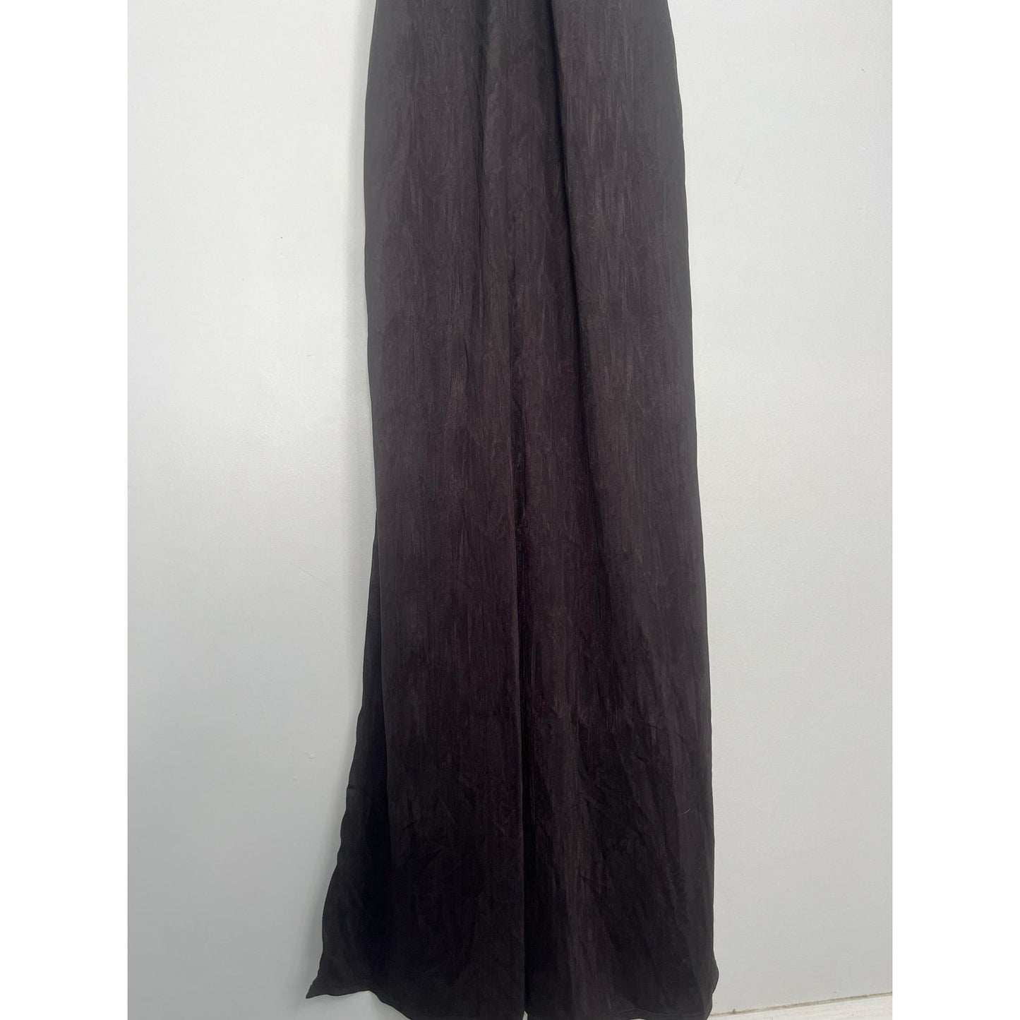 Free people Slip Dress Women XS Black Satin Crinkle Strappy Maxi