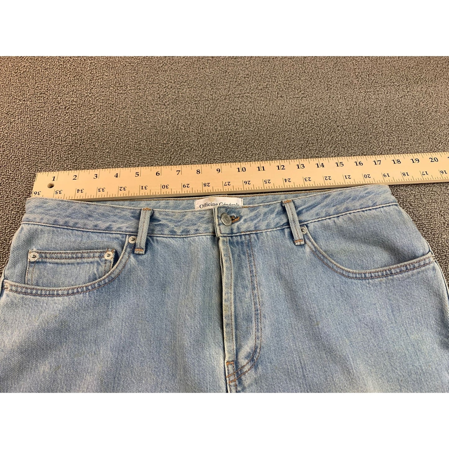 Officine Générale Size 34 Light Blue Jeans Straight Fit Denim Japanese Denim