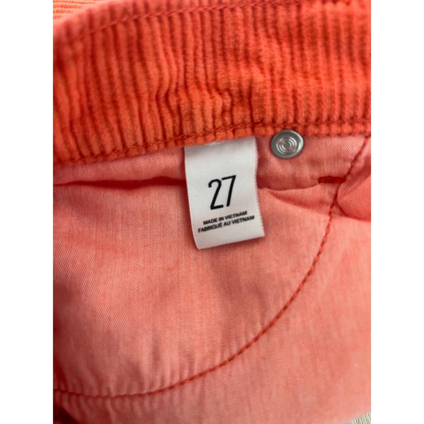 BDG Corduroy Shorts Women 27 Orange Raw Hem High Rise Urban Outfitters