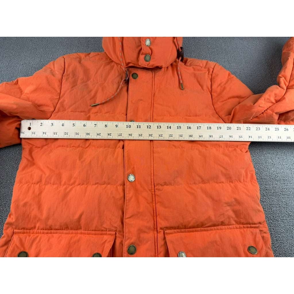 Brooks Brothers Quilted Down Hooded Parka Medium Jacket Orange