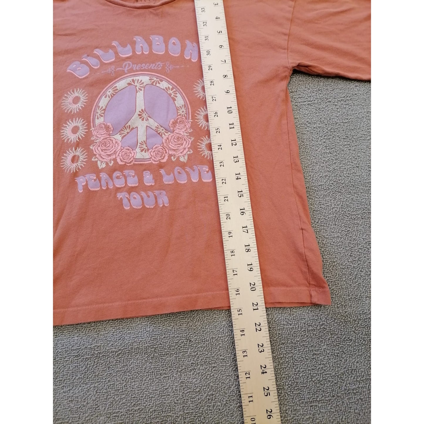 Billabong Women Small Coral Short Sleeve T-Shirt Relaxed Fit Surf Shirt