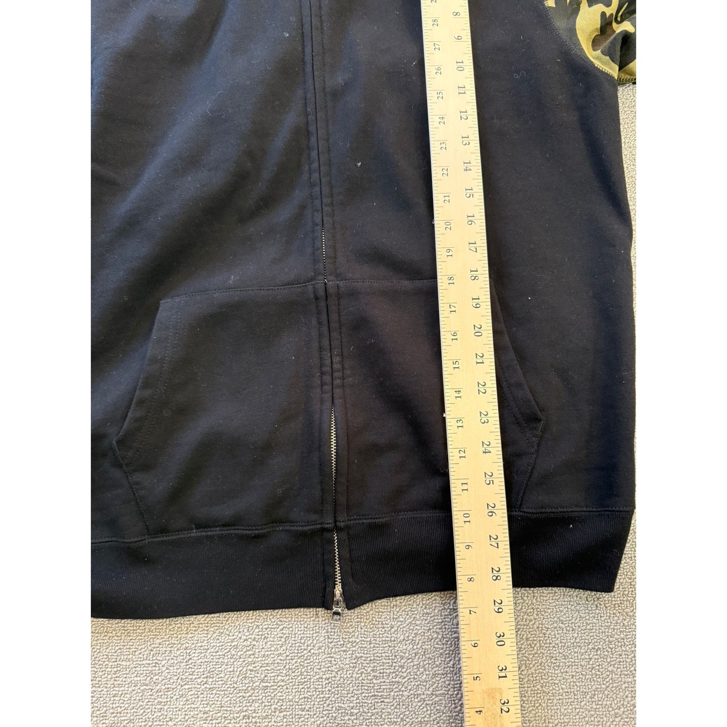 A Bathing Ape BAPE Mens Shark Hoodie 2XL Black Camo Full Zip Jacket