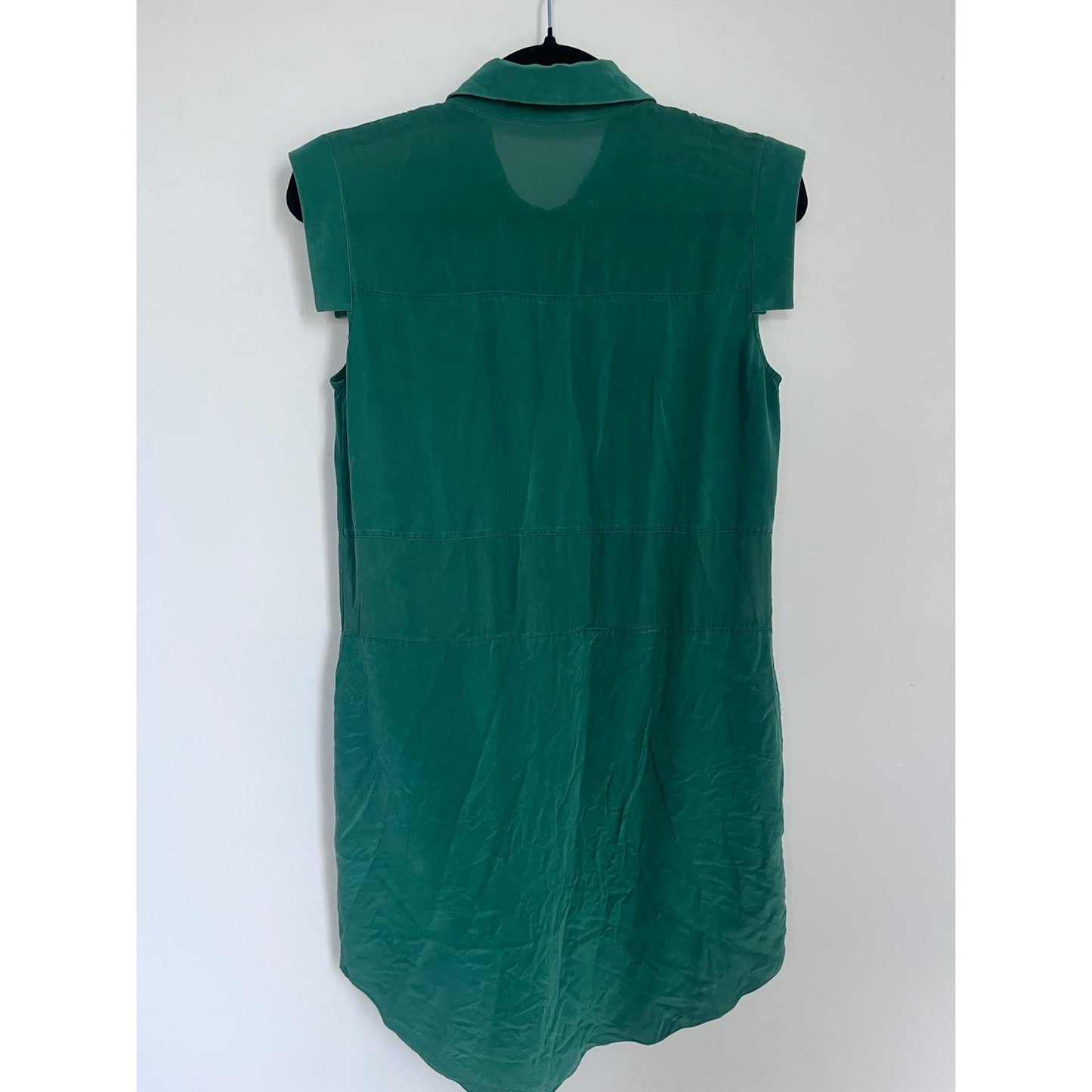 T Alexander Wang Shirt Dress Women S Green Sleeveless Button Front Collared