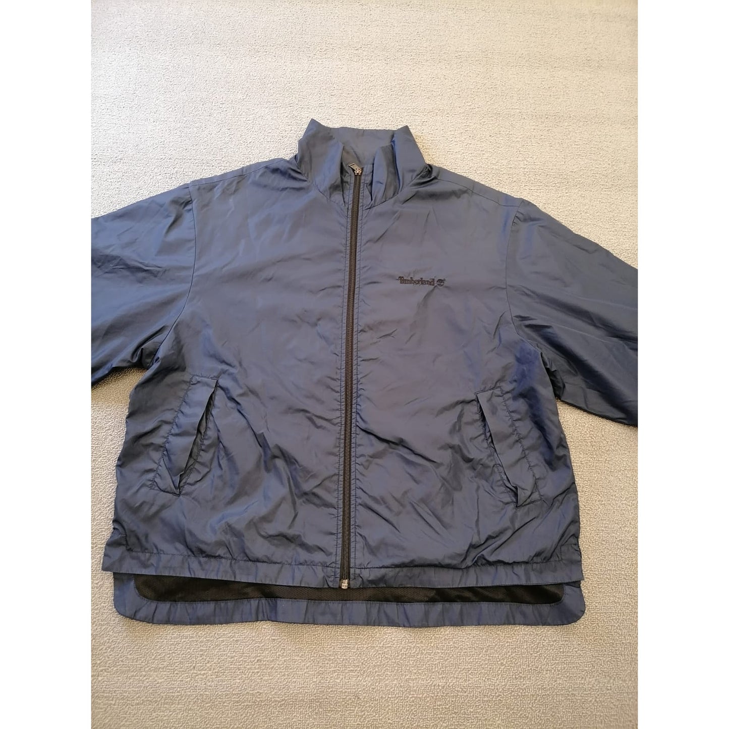 Timberland Large Male Blue Weathergear Full Zip Lightweight Windbreaker Fall
