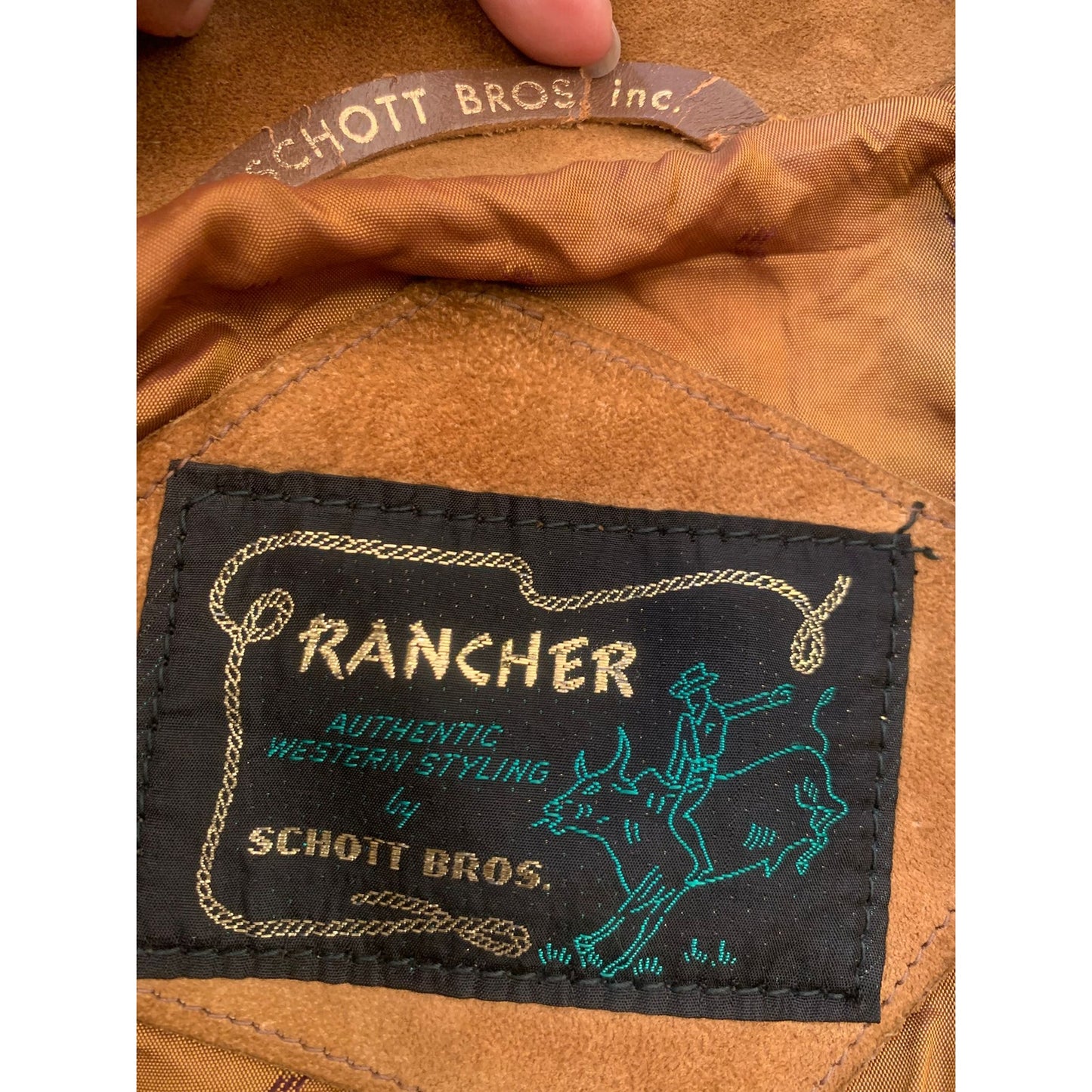 VINTAGE SCHOTT BROS. RANCHER Size 16 Brown Suede Fringe Jacket