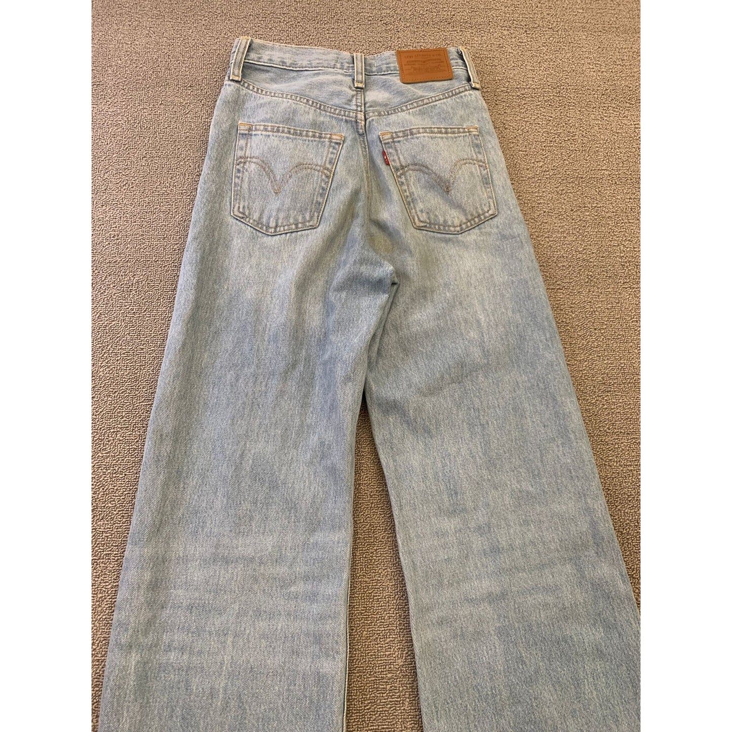 Levi's Premium Women's W23 Blue Wide Leg Jeans Distressed