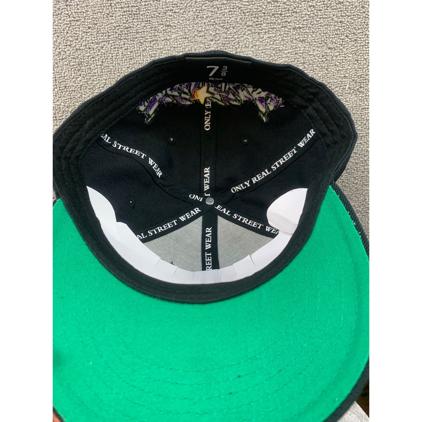 Fortune Men's Size 7 3/8  Streetwear Fortune Fitted Hat Black Graphic Cap