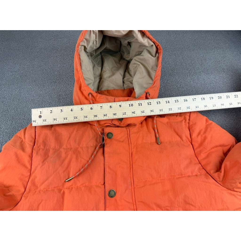 Brooks Brothers Quilted Down Hooded Parka Medium Jacket Orange