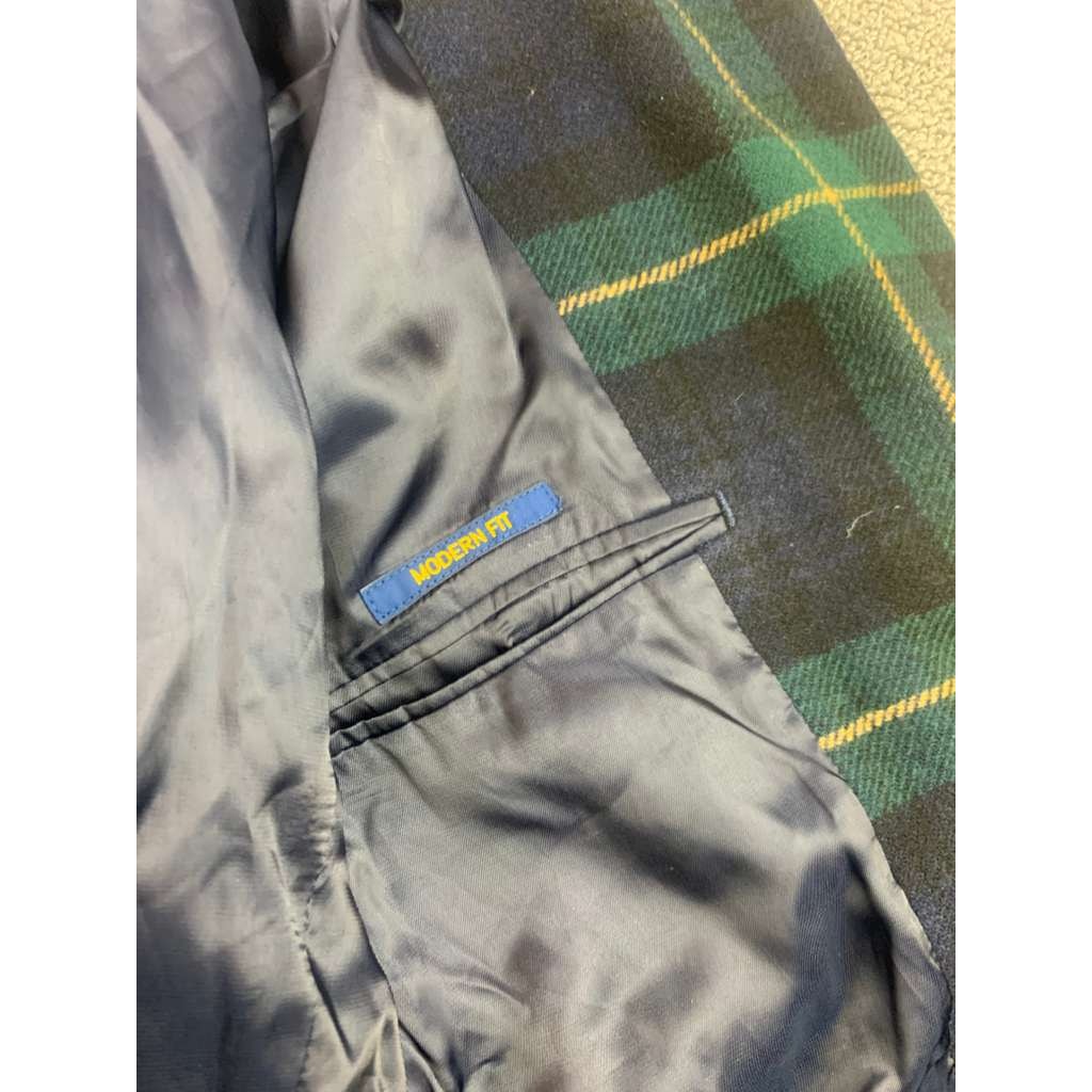 Polo Ralph Lauren Men 40R Tartan Plaid Wool Blend Blazer Sport Coat