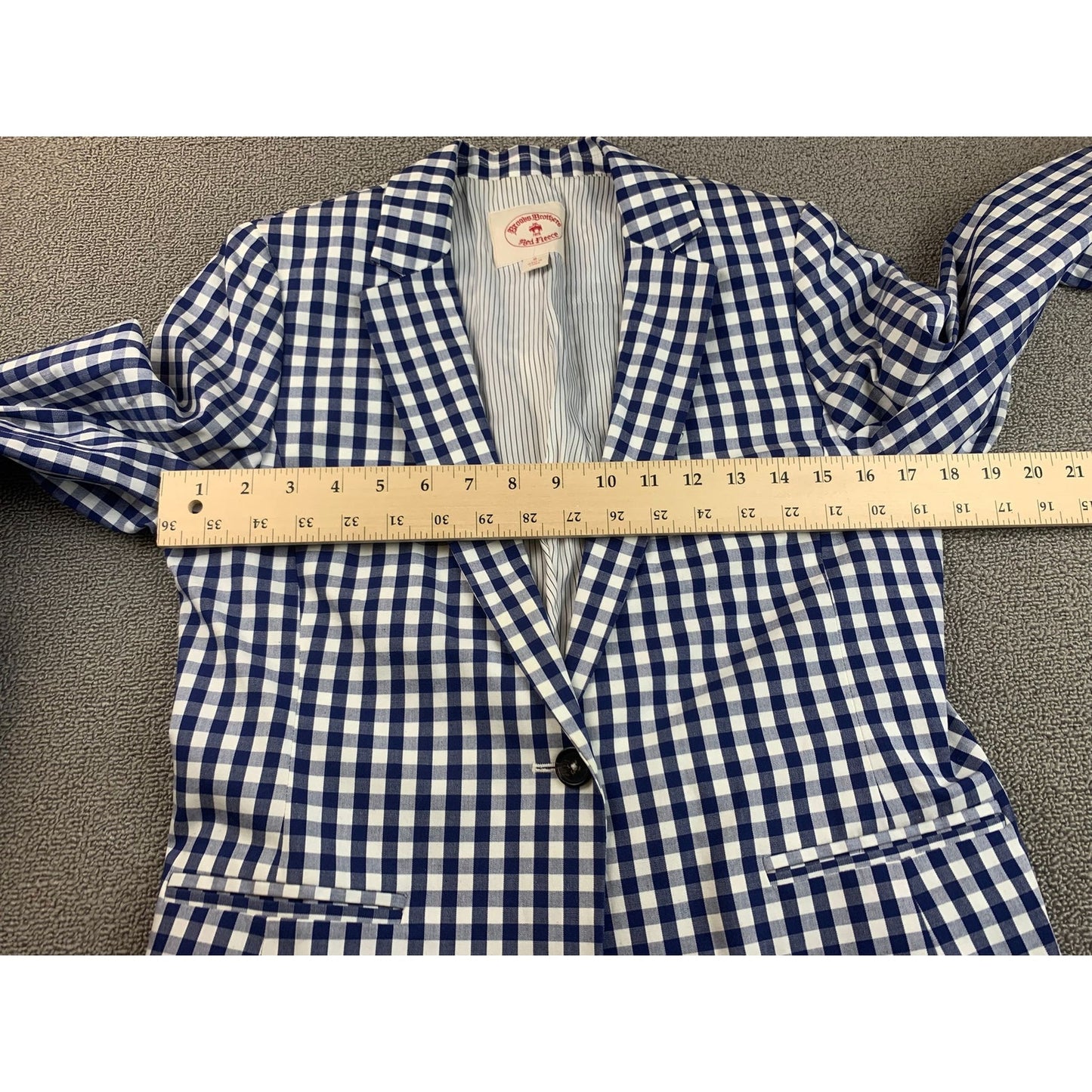 Brooks Brothers Women's 6 Blue White Checkered Pattern Blazer Preppy