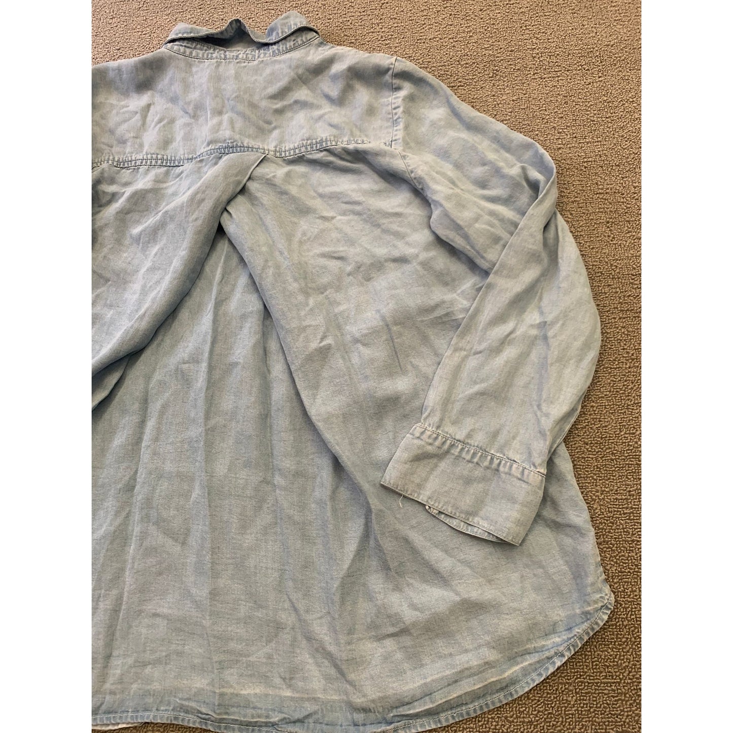SPLENDID Women Large Blue Denim Button Up Shirt