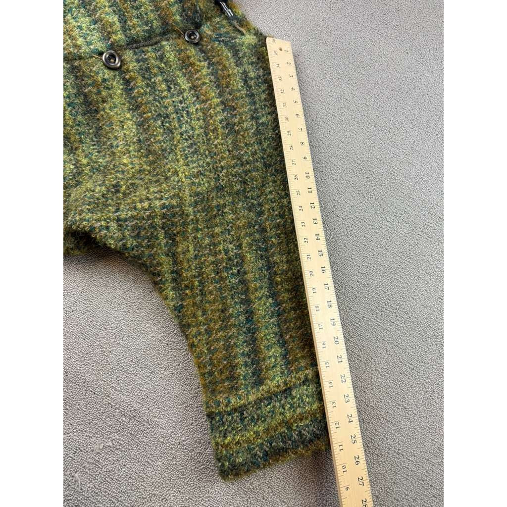 Renee Green Handwoven Designs Artisan Cardigan Sweater XL Green Button Front