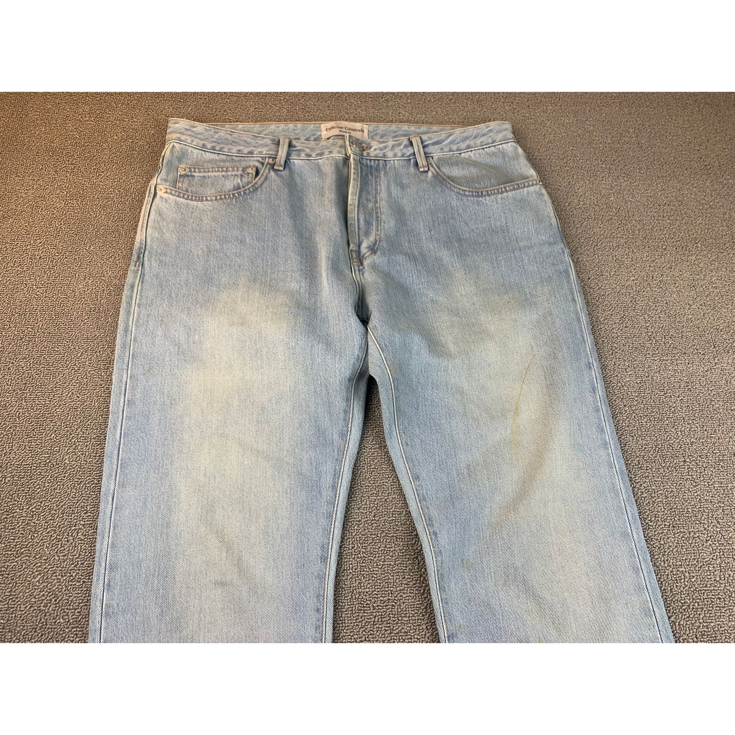 Officine Générale Size 34 Light Blue Jeans Straight Fit Denim Japanese Denim