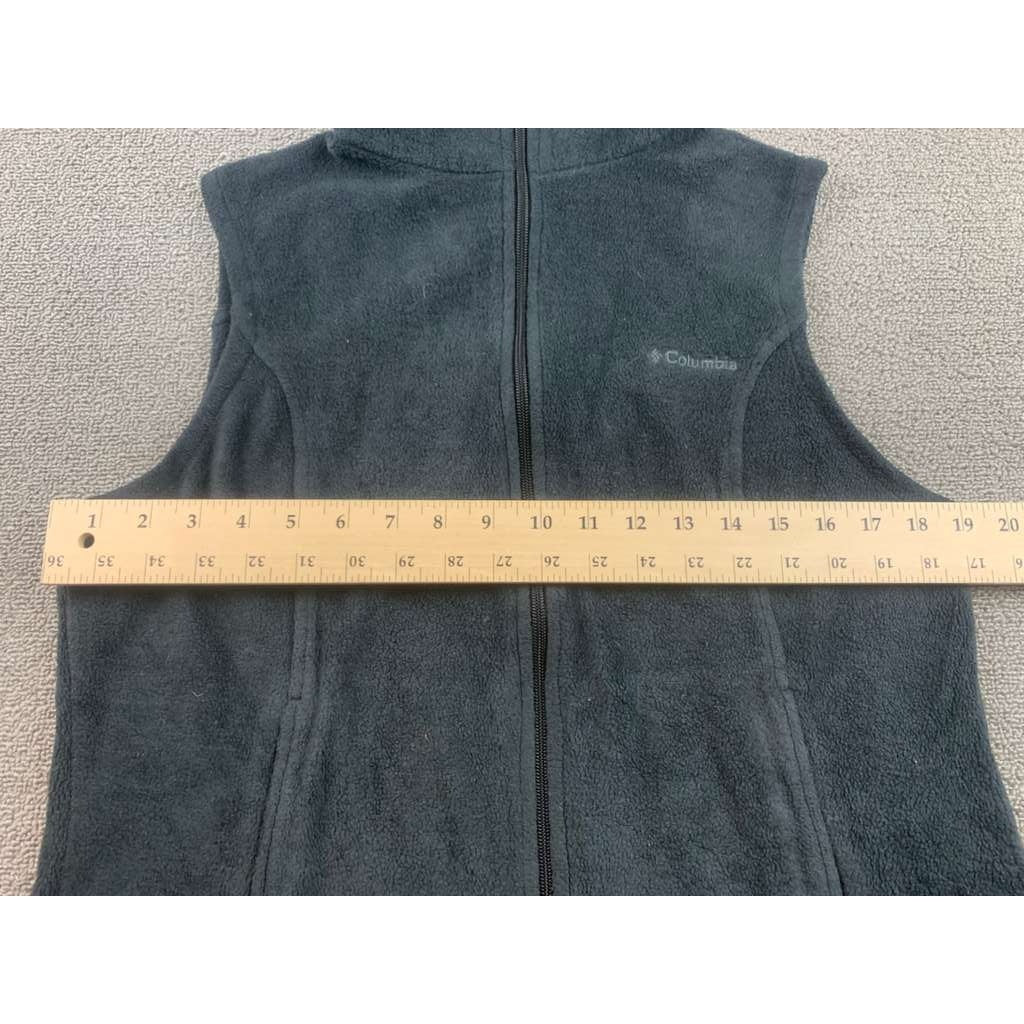 Columbia Women's Medium Dark Green Sleeveless Full-Zip High-Neck Fleece Vest