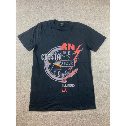 River Island Forever 21 M Black Crystal Lake Illinois Tour Rock Graphic T-Shirt