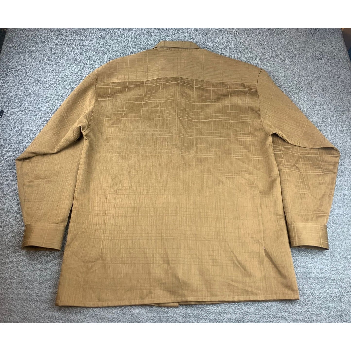 Montique Men Large Brown Long Sleeve Button Down Casual Dress Shirt