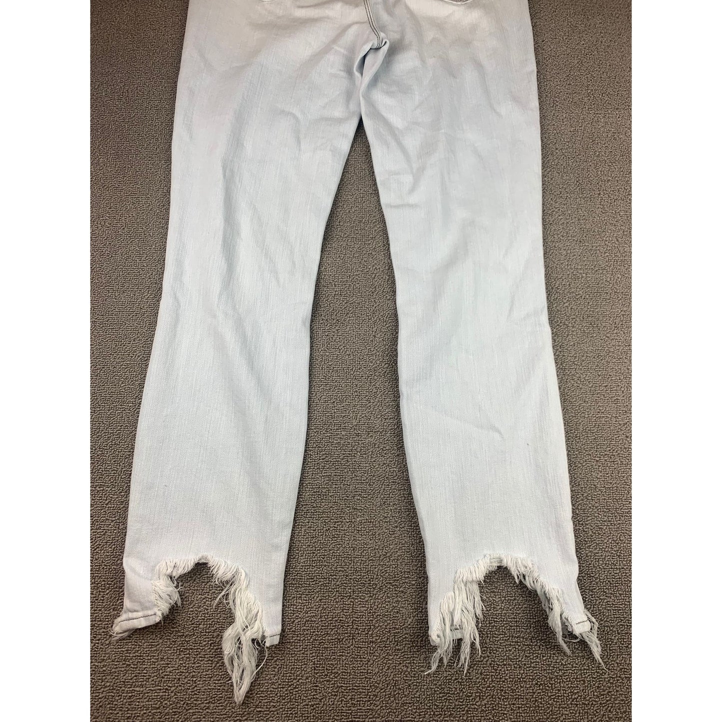L‘Agence Women’s Sz 27 White Distressed Fringe High Rise High Line Skinny Jeans