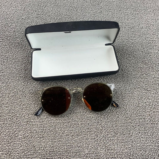 Spitfire England Unisex Silver Clear Black Round Retro Sunglasses With Case