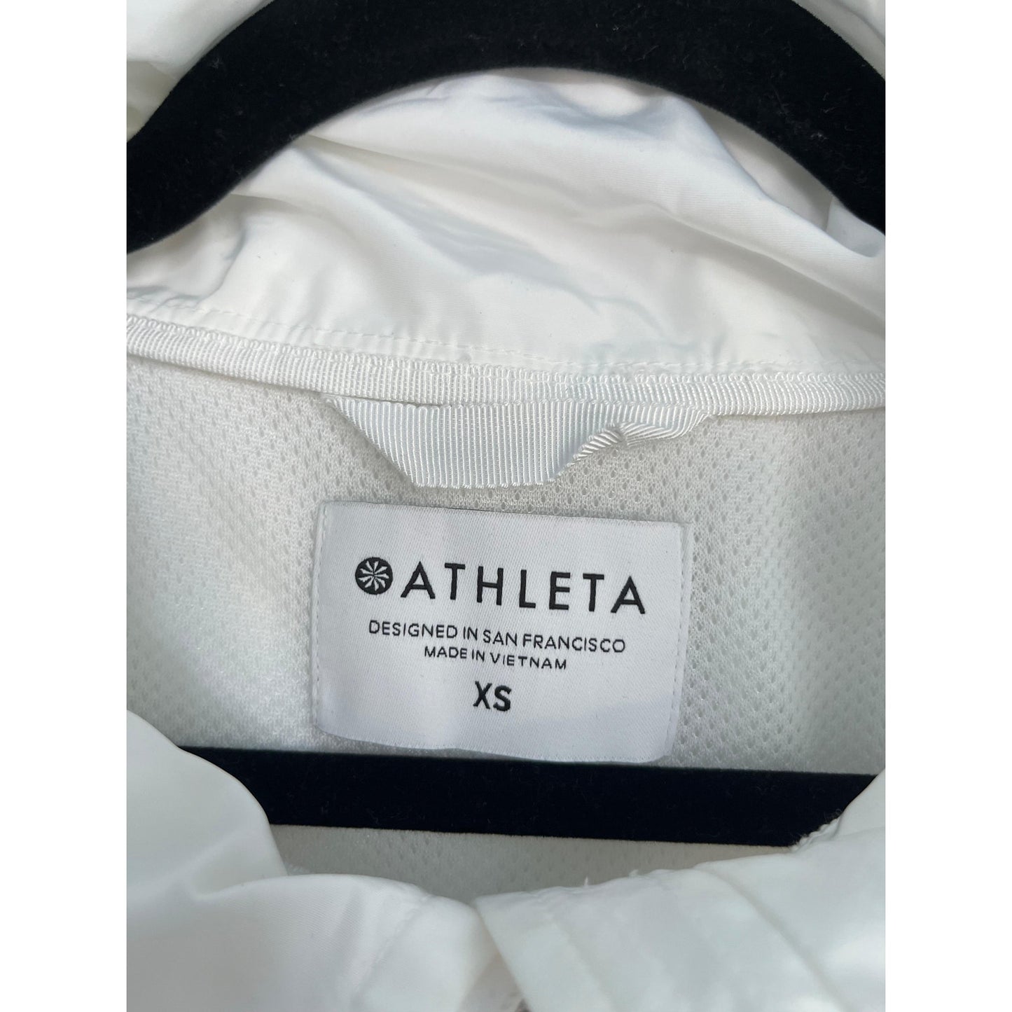 Athleta Lightweight Hooded Zip Jacket Women XS White Activewear Spring Coat