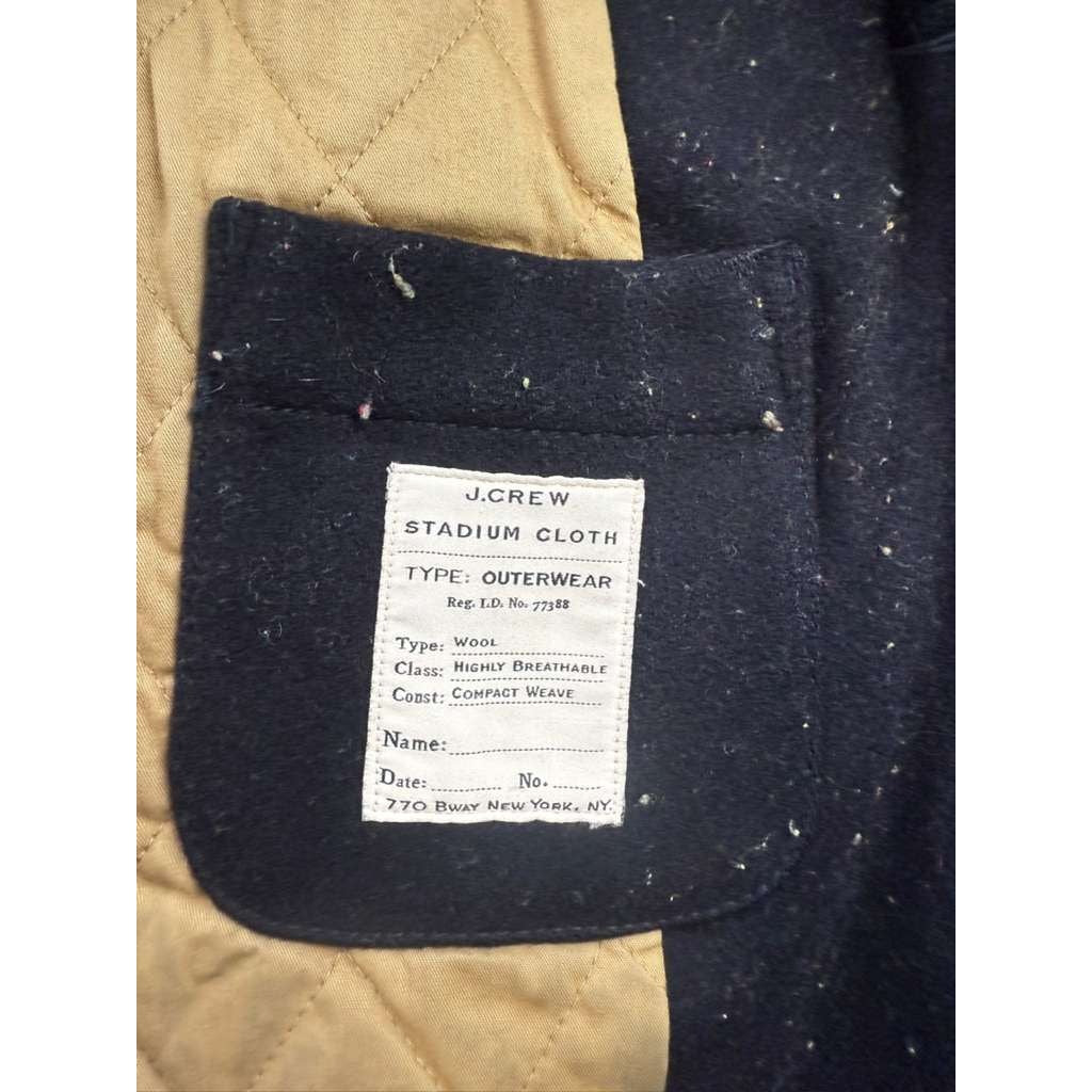 VTG J. Crew Dayswatter Navy Medium Double Breasted Military Peacoat 100% Wool