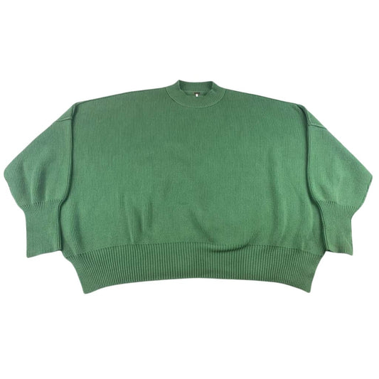 Free People Easy Street Tunic Sweater Size Small Green Knit Crewneck Oversized