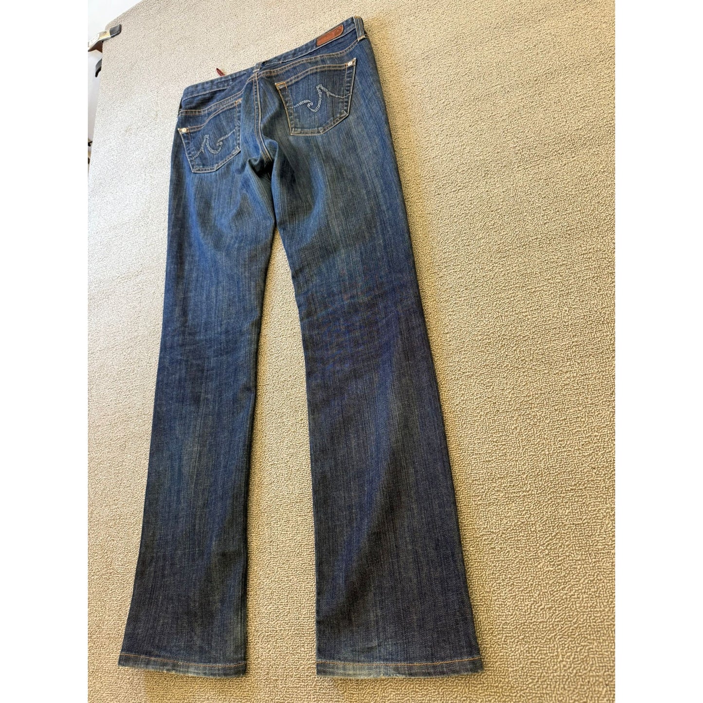 AG Adriano Goldschmied Size 29R Women's Dark Blue Wash Straight Denim Jeans