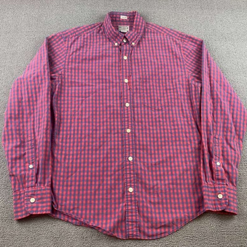 J.Crew Button Down Shirt Men's Medium Slim Fit Plaid Long Sleeve 100% Cotton