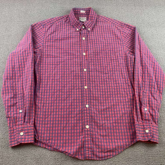 J.Crew Button Down Shirt Men's Medium Slim Fit Plaid Long Sleeve 100% Cotton