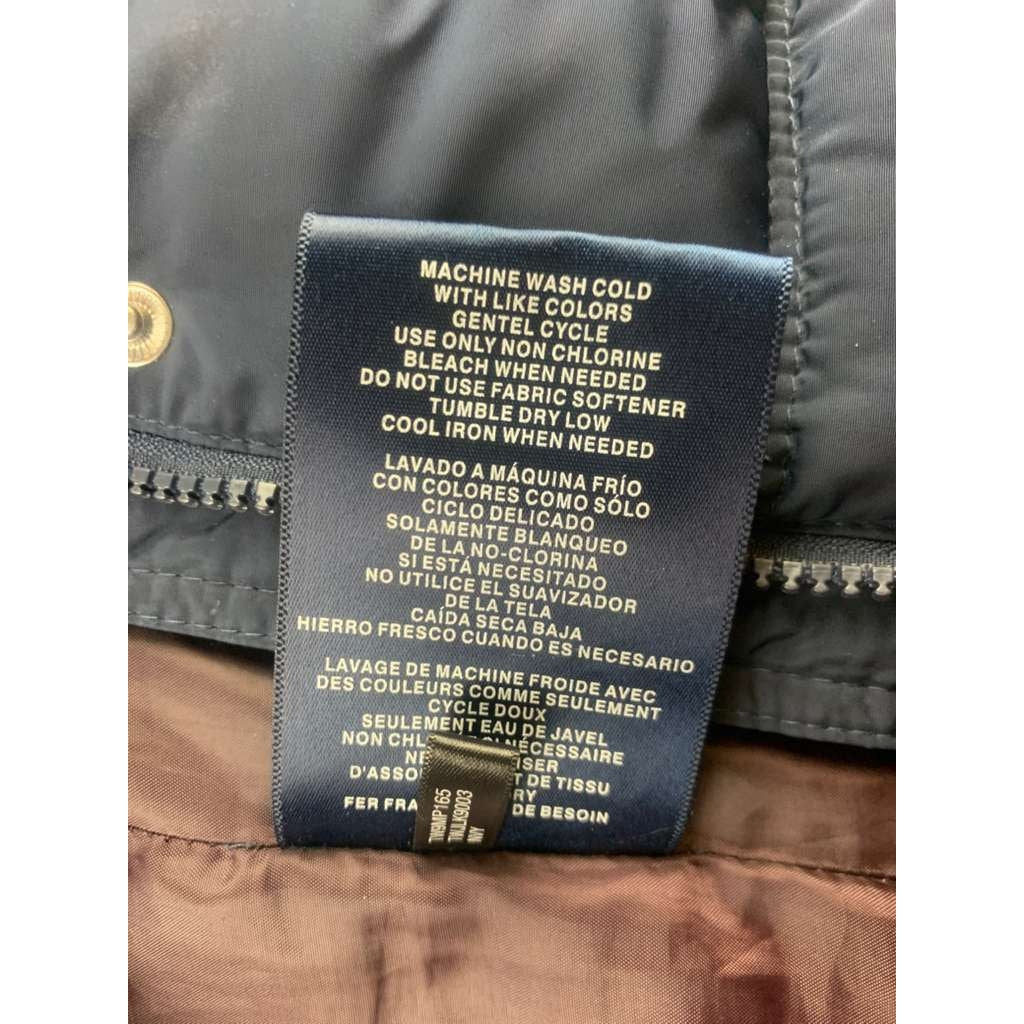 Tommy Hilfiger Women Size Large Puffer Jacket Hooded Lightweight Blue