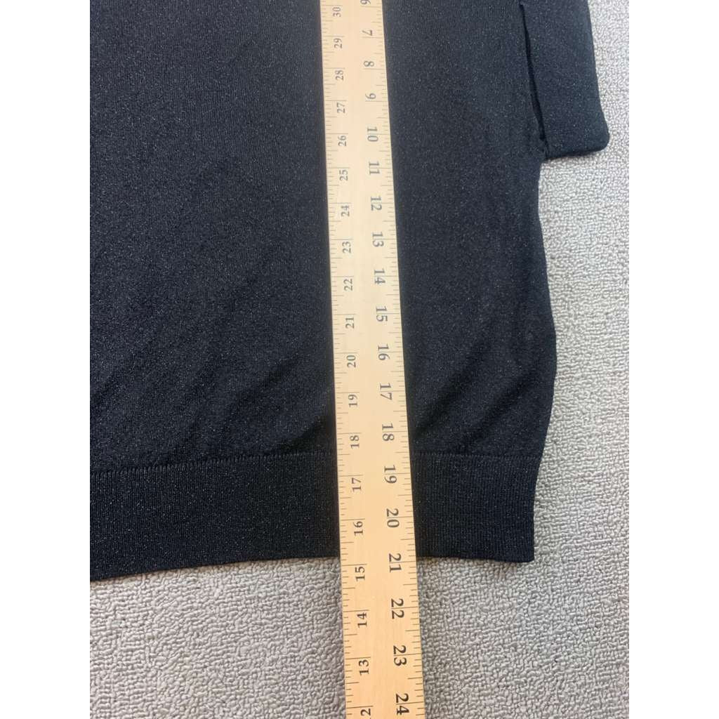 An'ge Women S/M Black Sweater Folded Short Sleeve Dolman Pullover Rib Hem Ange