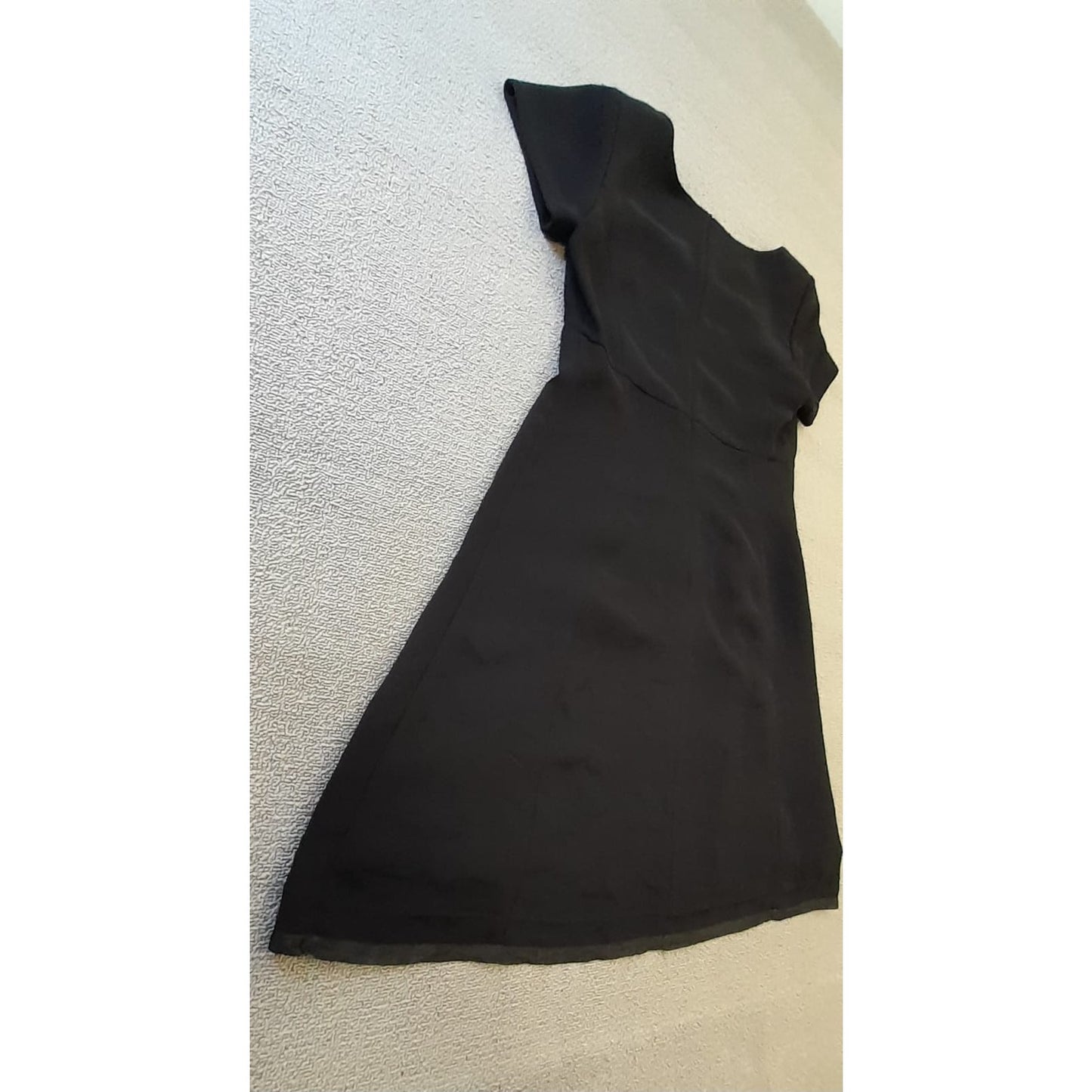 Jones New York Womens Size 10 Black Square Neck Short Sleeve Dress