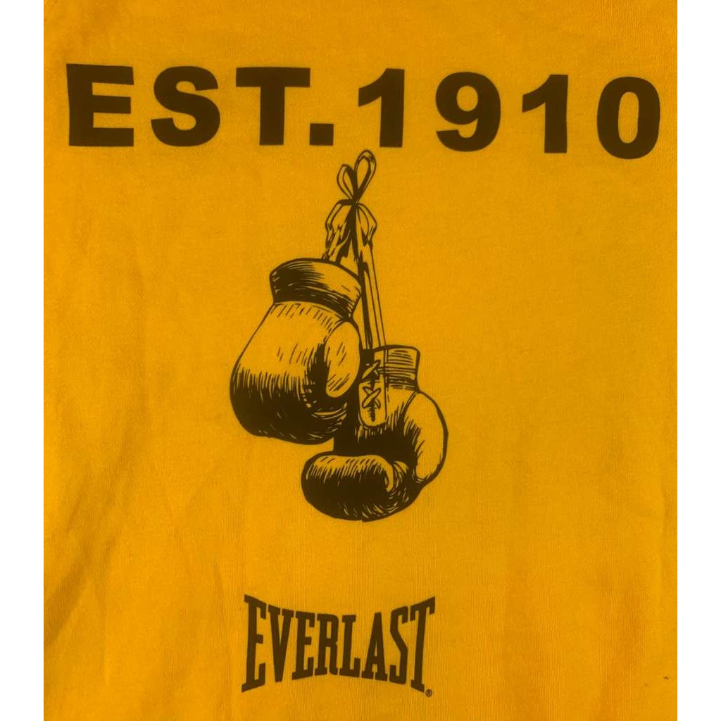 Everlast Hoodie Men M Yellow Boxing Gloves Graphic Back Print AS Colour Pullover