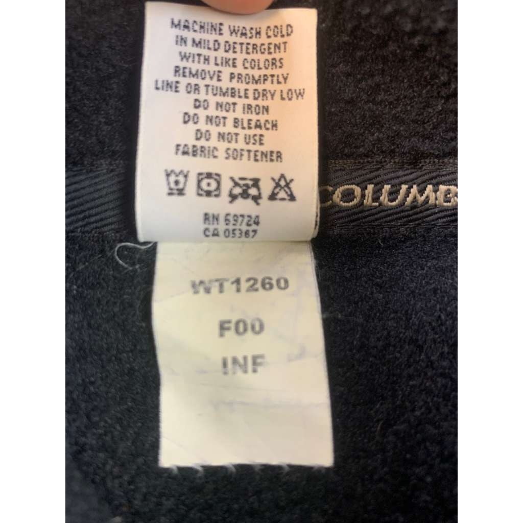 Columbia Fleece Vest Men's Tall L Black Full Zip Made in USA Y2K F00