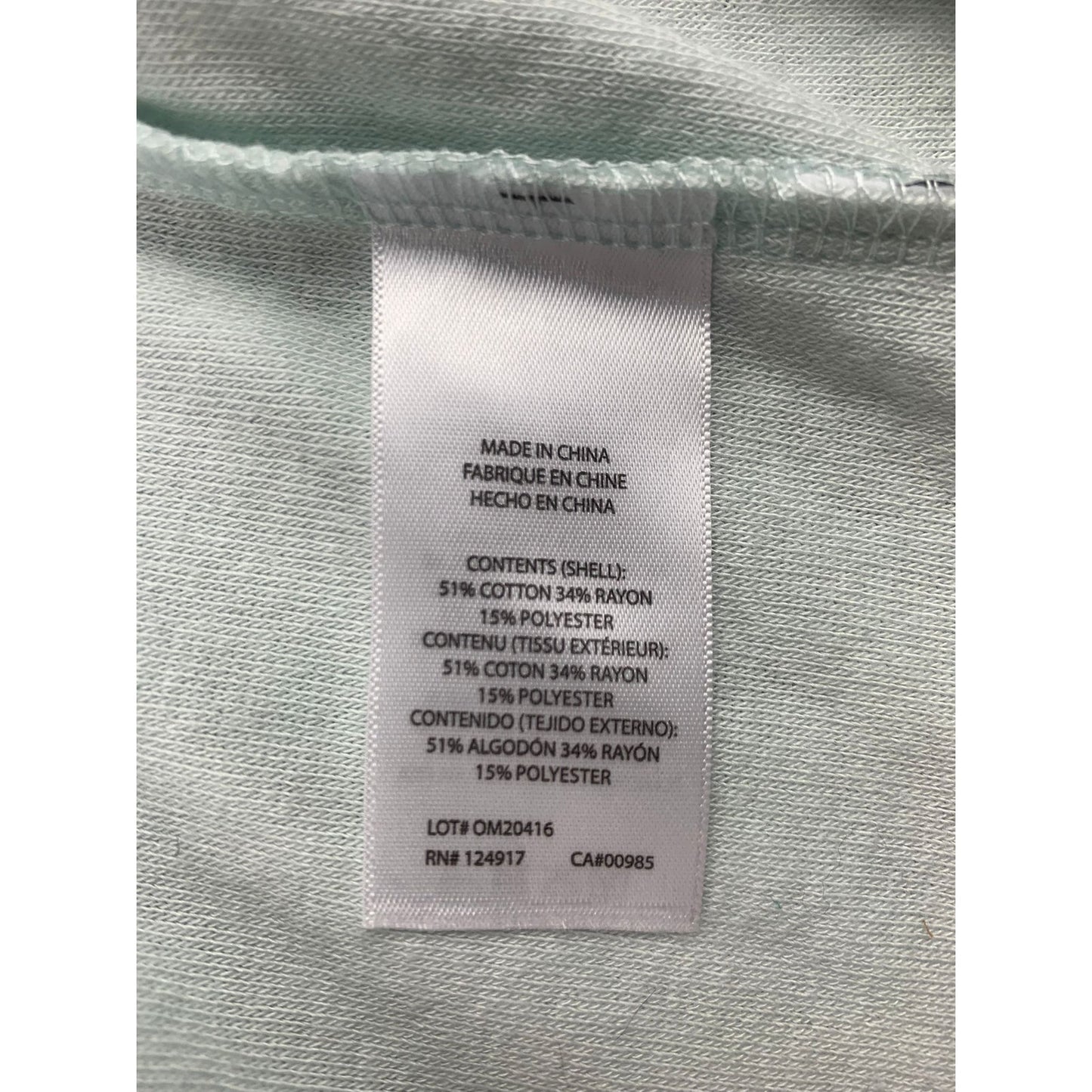 Onia Terry Camp Shirt Men's M Mint Green Short Sleeve Button Front Resort
