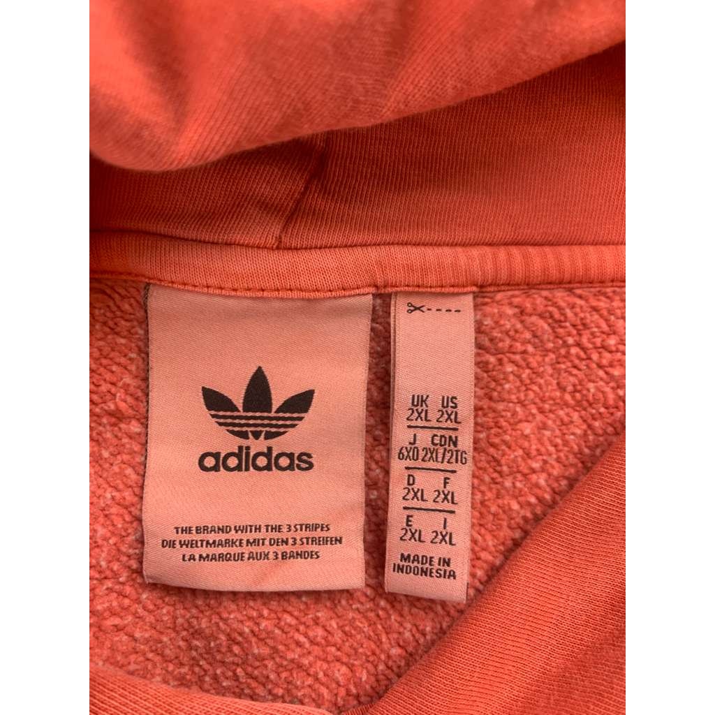 Adidas Originals Dyed Hoodie Men 2XL Coral Pullover Sweatshirt