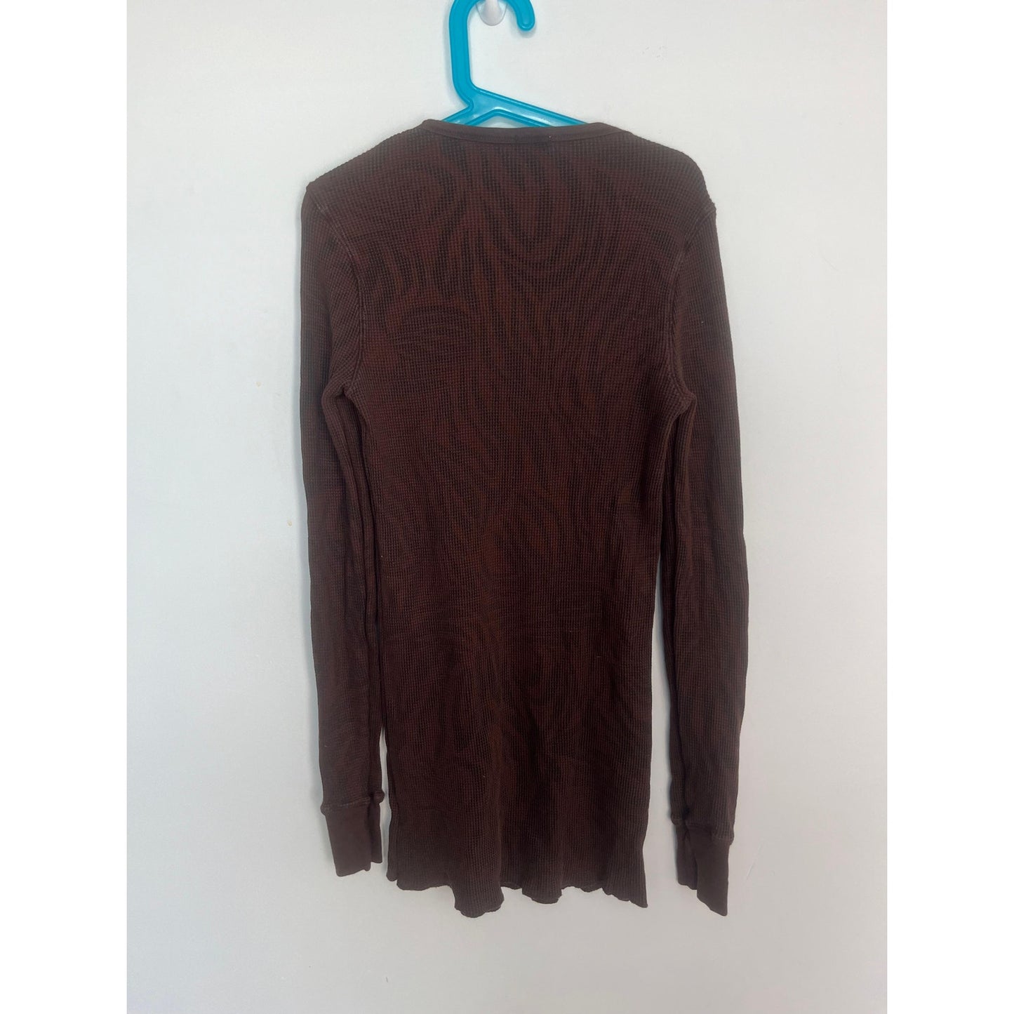 Splendid Thermal Long Sleeve Top Women Small Brown Waffle Knit Basic Layer