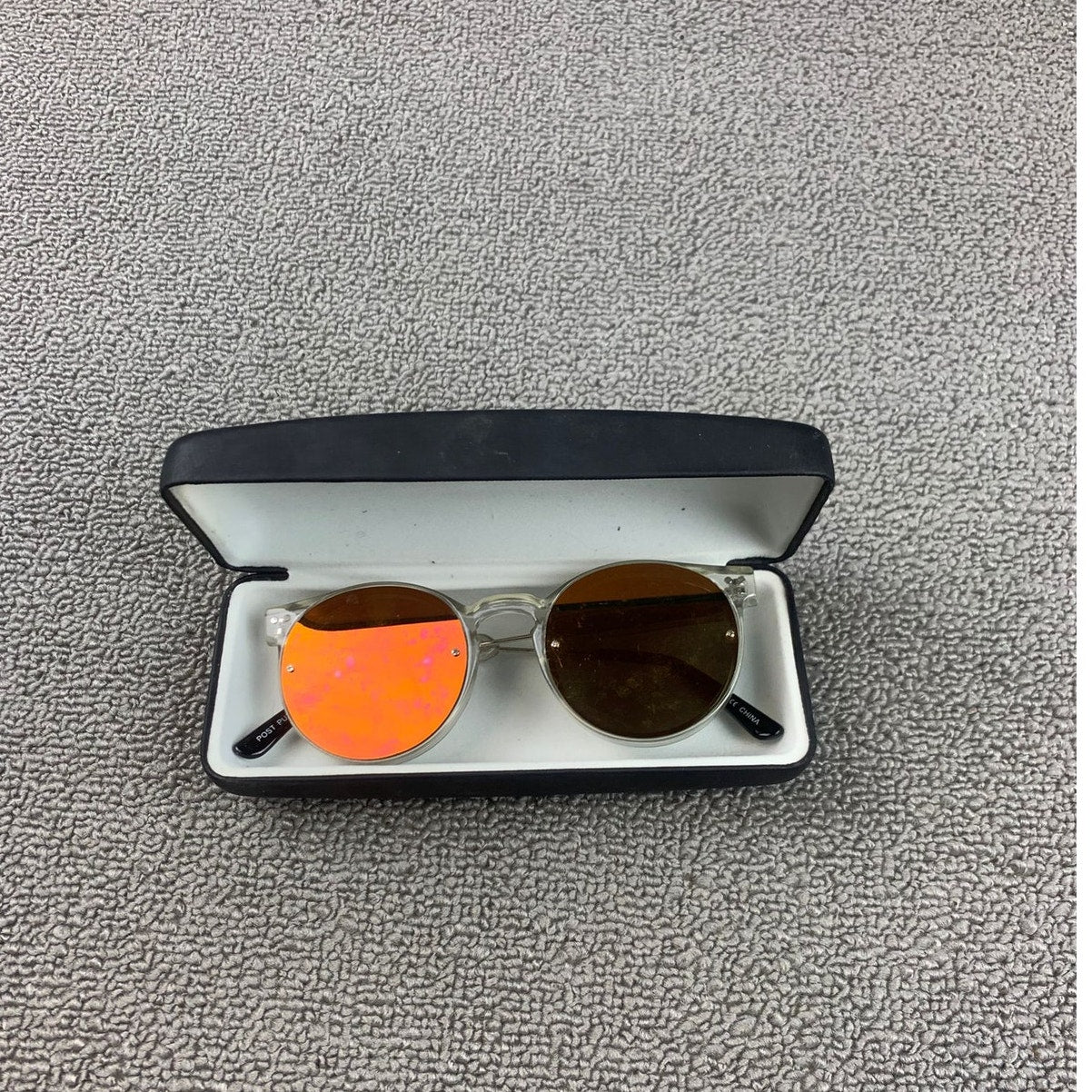 Spitfire England Unisex Silver Clear Black Round Retro Sunglasses With Case