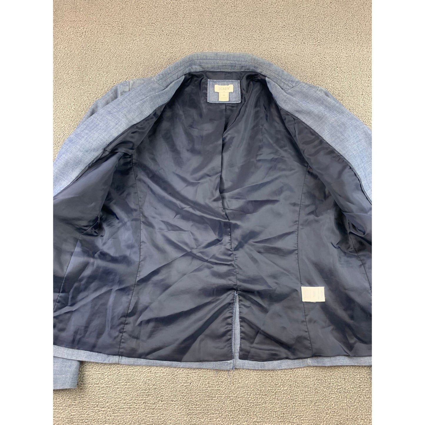 J.Crew Schoolboy Womens Jacket Size 8 Blue 100% Cotton Pockets Front Buttons