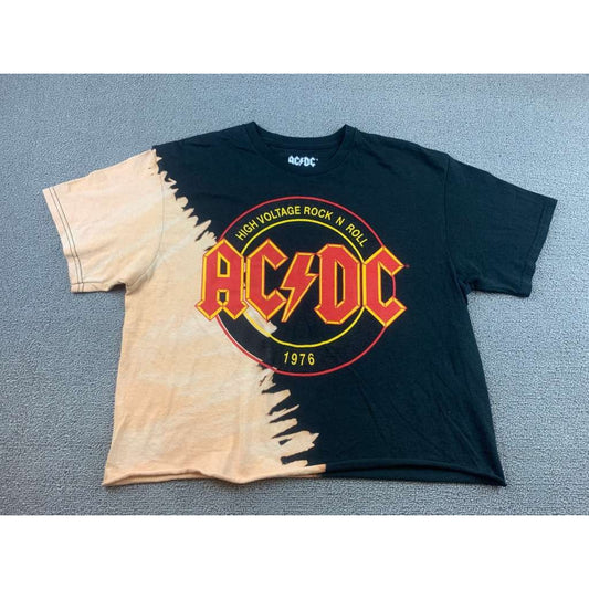 AC/DC T-Shirt Women's Medium Black High Voltage Rock & Roll Cotton Half Shirt