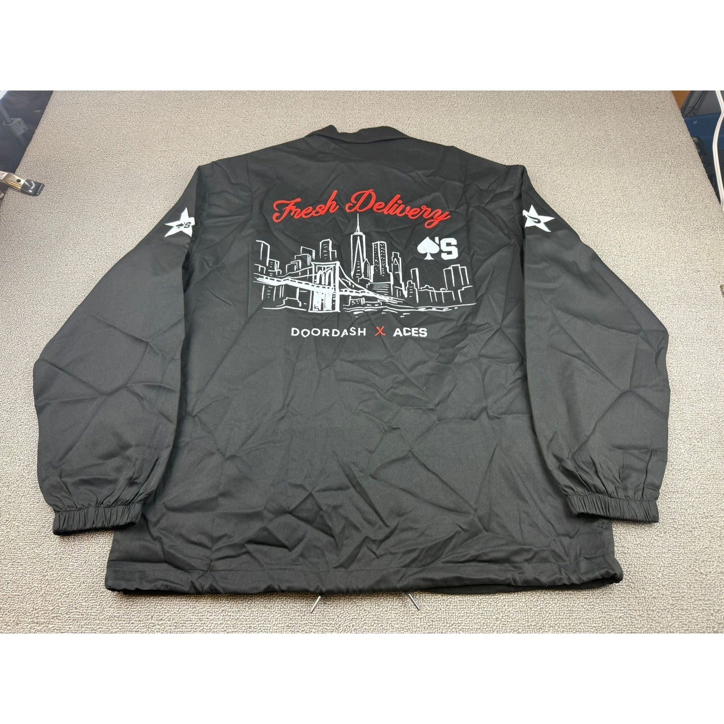 DoorDash Ace’s The Mecca NYC Coach Jacket Black XL
