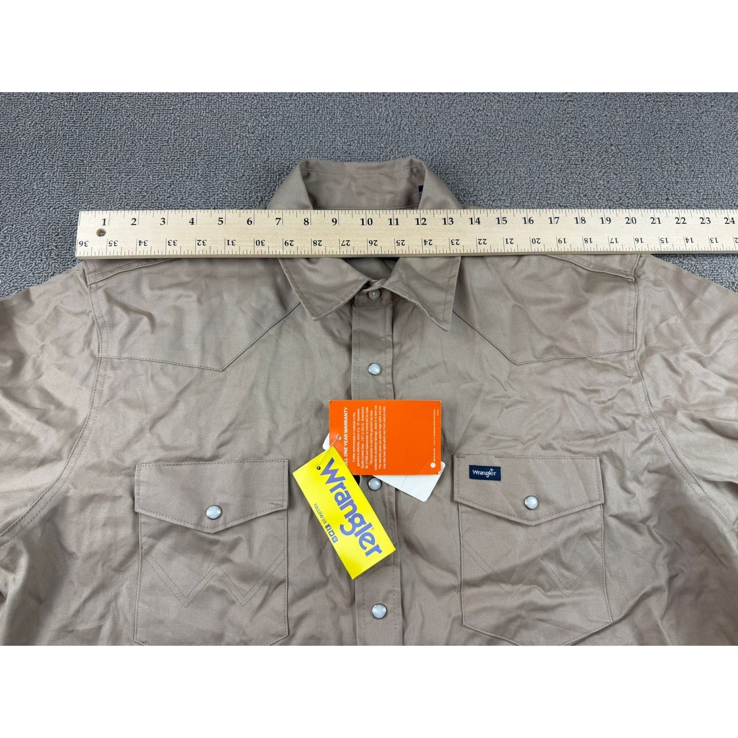 New Wrangler Men's XL Cowboy Cut Western Pearl Snap Long Sleeve Work Shirt